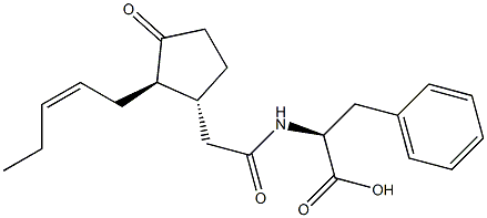 N-[[(1R,2R)-3-Oxo-2-[(Z)-2-pentenyl]cyclopentan-1-yl]acetyl]-L-phenylalanine 구조식 이미지