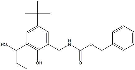 5-tert-Butyl-2-hydroxy-3-(1-hydroxypropyl)benzylcarbamic acid benzyl ester 구조식 이미지