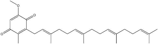 3-Methoxy-6-methyl-5-[(2E,6E,10E)-3,7,11,15-tetramethyl-2,6,10,14-hexadecatetrenyl]-2,5-cyclohexadiene-1,4-dione 구조식 이미지