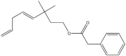 Phenylacetic acid 3,3-dimethyl-4,7-octadienyl ester Structure