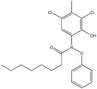 2-(2-Hexylphenoxyacetylamino)-4,6-dichloro-5-methylphenol Structure
