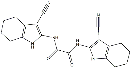 2-[2-[(4,5,6,7-Tetrahydro-3-cyano-1H-indol)-2-ylamino]-1,2-dioxoethylamino]-4,5,6,7-tetrahydro-1H-indole-3-carbonitrile 구조식 이미지