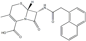 (6R,7R)-7-[(2-Naphtylacetyl)amino]-3-methyl-8-oxo-5-thia-1-azabicyclo[4.2.0]oct-2-ene-2-carboxylic acid 구조식 이미지