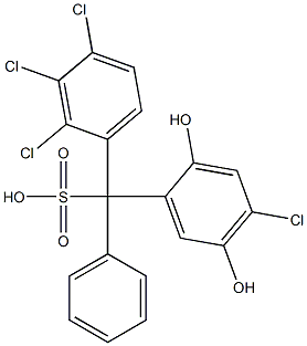 (4-Chloro-2,5-dihydroxyphenyl)(2,3,4-trichlorophenyl)phenylmethanesulfonic acid 구조식 이미지