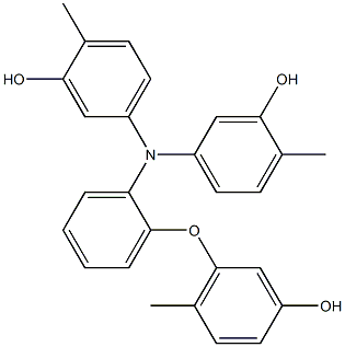 N,N-Bis(3-hydroxy-4-methylphenyl)-2-(3-hydroxy-6-methylphenoxy)benzenamine 구조식 이미지