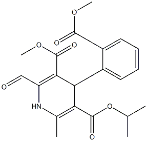 4-(2-Methoxycarbonyl-phenyl)-2-formyl-6-methyl-1,4-dihydropyridine-3,5-dicarboxylic acid 3-methyl 5-isopropyl ester 구조식 이미지