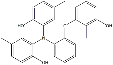 N,N-Bis(2-hydroxy-5-methylphenyl)-2-(3-hydroxy-2-methylphenoxy)benzenamine 구조식 이미지