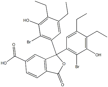 1,1-Bis(6-bromo-3,4-diethyl-5-hydroxyphenyl)-1,3-dihydro-3-oxoisobenzofuran-6-carboxylic acid 구조식 이미지