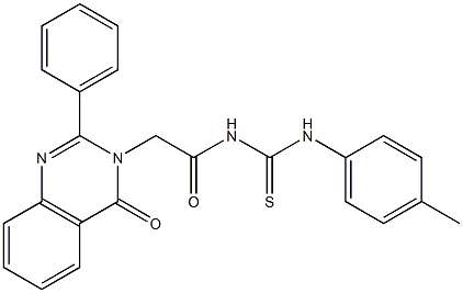 1-[(4-Oxo-2-phenyl-3,4-dihydroquinazolin-3-yl)acetyl]-3-(p-tolyl)thiourea 구조식 이미지