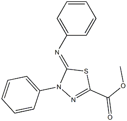 4-Phenyl-4,5-dihydro-5-(phenylimino)-1,3,4-thiadiazole-2-carboxylic acid methyl ester Structure