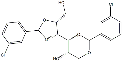 1-O,3-O:4-O,5-O-Bis(3-chlorobenzylidene)-D-glucitol 구조식 이미지