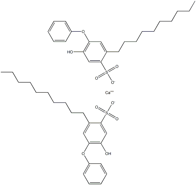 Bis(6-hydroxy-3-decyl[oxybisbenzene]-4-sulfonic acid)calcium salt 구조식 이미지