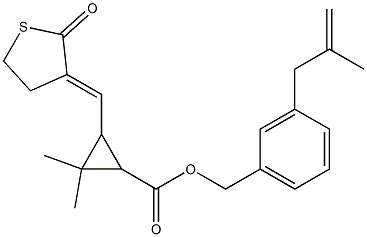 3-[[(3E)-2-Oxothiolan-3-ylidene]methyl]-2,2-dimethylcyclopropanecarboxylic acid 3-(2-methyl-2-propenyl)benzyl ester 구조식 이미지