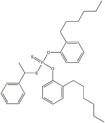 Dithiophosphoric acid O,O-bis(2-hexylphenyl)S-(1-phenylethyl) ester Structure