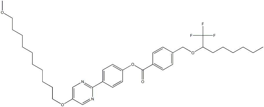 4-[[1-(Trifluoromethyl)heptyl]oxymethyl]benzoic acid 4-[5-(10-methoxydecyloxy)pyrimidin-2-yl]phenyl ester Structure