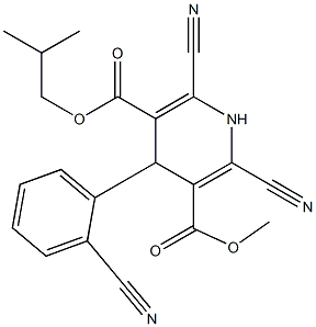 4-(2-Cyanophenyl)-2-cyano-6-cyano-1,4-dihydropyridine-3,5-dicarboxylic acid 3-methyl 5-isobutyl ester Structure