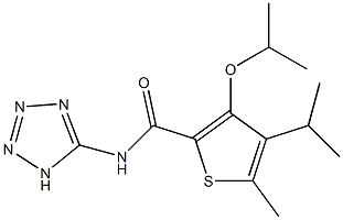 3-Isopropyloxy-4-isopropyl-5-methyl-N-(1H-tetrazol-5-yl)thiophene-2-carboxamide 구조식 이미지