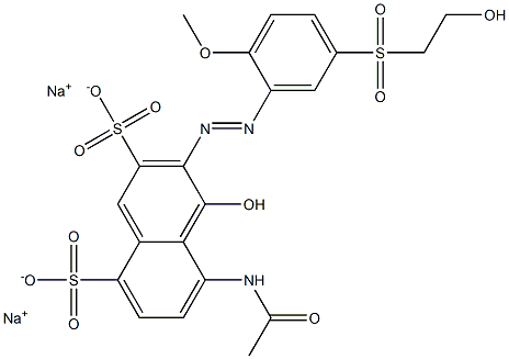 5-Acetylamino-4-hydroxy-3-[5-(2-hydroxyethylsulfonyl)-2-methoxyphenylazo]-2,8-naphthalenedisulfonic acid disodium salt 구조식 이미지