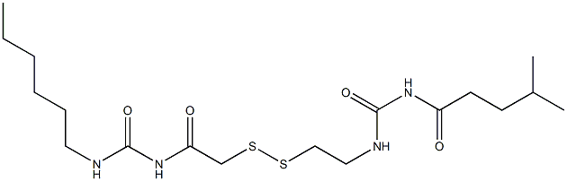 1-(4-Methylpentanoyl)-3-[2-[[(3-hexylureido)carbonylmethyl]dithio]ethyl]urea Structure