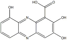 2,3,9-Trihydroxyphenazine-1-carboxylic acid 구조식 이미지