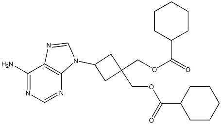 [1-(6-Amino-9H-purin-9-yl)cyclobutane-3,3-diyl]bismethanol bis(cyclohexanecarboxylate) Structure