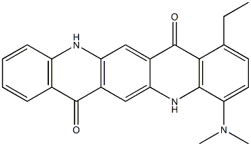 4-(Dimethylamino)-1-ethyl-5,12-dihydroquino[2,3-b]acridine-7,14-dione 구조식 이미지
