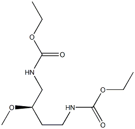 (+)-N,N'-[(R)-2-Methoxy-1,4-butanediyl]biscarbamic acid diethyl ester Structure