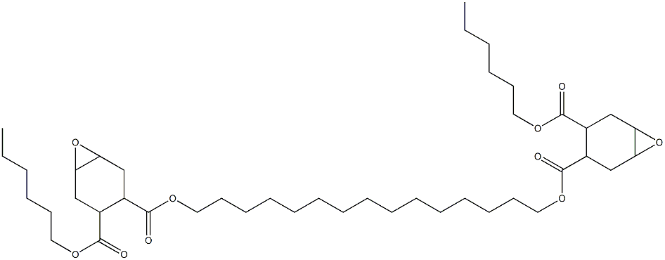 Bis[2-(hexyloxycarbonyl)-4,5-epoxy-1-cyclohexanecarboxylic acid]1,15-pentadecanediyl ester 구조식 이미지