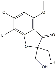 2,2-Bis(hydroxymethyl)-4,6-dimethoxy-7-chlorobenzofuran-3(2H)-one 구조식 이미지