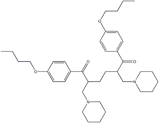 1,6-Bis(4-butoxyphenyl)-2,5-bis(piperidinomethyl)hexane-1,6-dione Structure