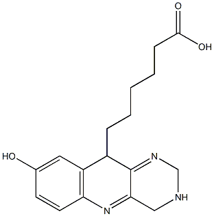 6-[(2,3,4,10-Tetrahydro-8-hydroxypyrimido[5,4-b]quinolin)-10-yl]hexanoic acid 구조식 이미지