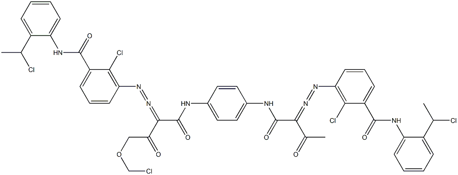 3,3'-[2-(Chloromethoxy)-1,4-phenylenebis[iminocarbonyl(acetylmethylene)azo]]bis[N-[2-(1-chloroethyl)phenyl]-2-chlorobenzamide] 구조식 이미지