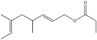 Propionic acid 4,6-dimethyl-2,6-octadienyl ester Structure