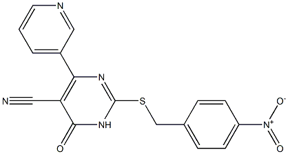 6-(3-Pyridinyl)-5-cyano-2-(4-nitrobenzyl)thiopyrimidin-4(3H)-one Structure