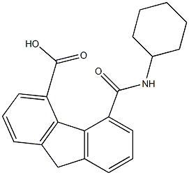 5-[(Cyclohexylamino)carbonyl]-9H-fluorene-4-carboxylic acid 구조식 이미지