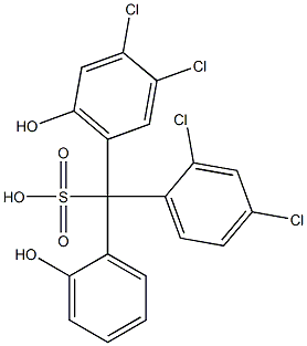 (2,4-Dichlorophenyl)(3,4-dichloro-6-hydroxyphenyl)(2-hydroxyphenyl)methanesulfonic acid 구조식 이미지