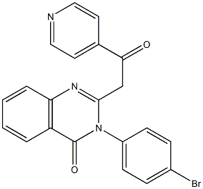 3-(4-Bromophenyl)-2-(4-pyridinylcarbonylmethyl)quinazolin-4(3H)-one 구조식 이미지