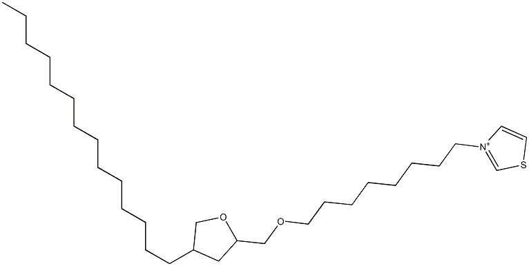 3-[8-[[Tetrahydro-4-tetradecylfuran]-2-ylmethoxy]octyl]thiazolium Structure