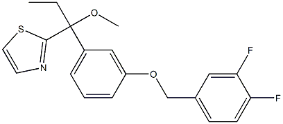 2-[1-Methoxy-1-[3-(3,4-difluorobenzyloxy)phenyl]propyl]thiazole 구조식 이미지