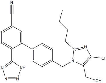 4'-[(2-Butyl-4-chloro-5-hydroxymethyl-1H-imidazol-1-yl)methyl]-2-(1H-tetrazol-5-yl)-1,1'-biphenyl-5-carbonitrile Structure