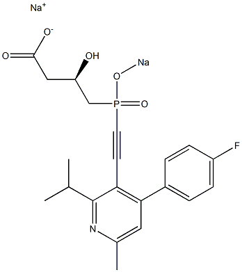 (3R)-4-[[[4-(4-Fluorophenyl)-2-isopropyl-6-methyl-3-pyridinyl]ethynyl]sodiooxyphosphinyl]-3-hydroxybutyric acid sodium salt Structure