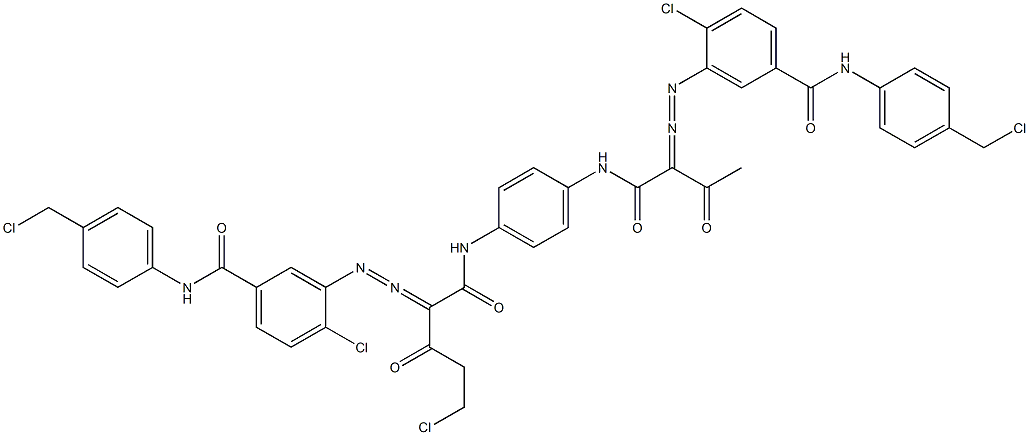 3,3'-[2-(Chloromethyl)-1,4-phenylenebis[iminocarbonyl(acetylmethylene)azo]]bis[N-[4-(chloromethyl)phenyl]-4-chlorobenzamide] Structure