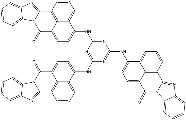 2,4,6-Tris[7-oxo-7H-benzimidazo[2,1-a]benz[de]isoquinolin-4-ylamino]-1,3,5-triazine 구조식 이미지