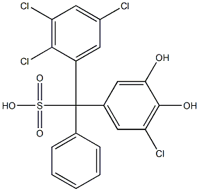 (5-Chloro-3,4-dihydroxyphenyl)(2,3,5-trichlorophenyl)phenylmethanesulfonic acid 구조식 이미지