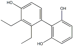 2',3'-Diethyl-1,1'-biphenyl-2,4',6-triol 구조식 이미지