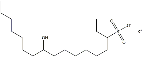 10-Hydroxyheptadecane-3-sulfonic acid potassium salt Structure