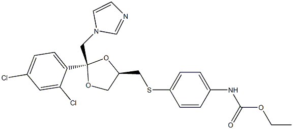 [4-[[[(2R,4R)-2-(2,4-Dichlorophenyl)-2-(1H-imidazol-1-ylmethyl)-1,3-dioxolan-4-yl]methyl]thio]phenyl]carbamic acid ethyl ester Structure