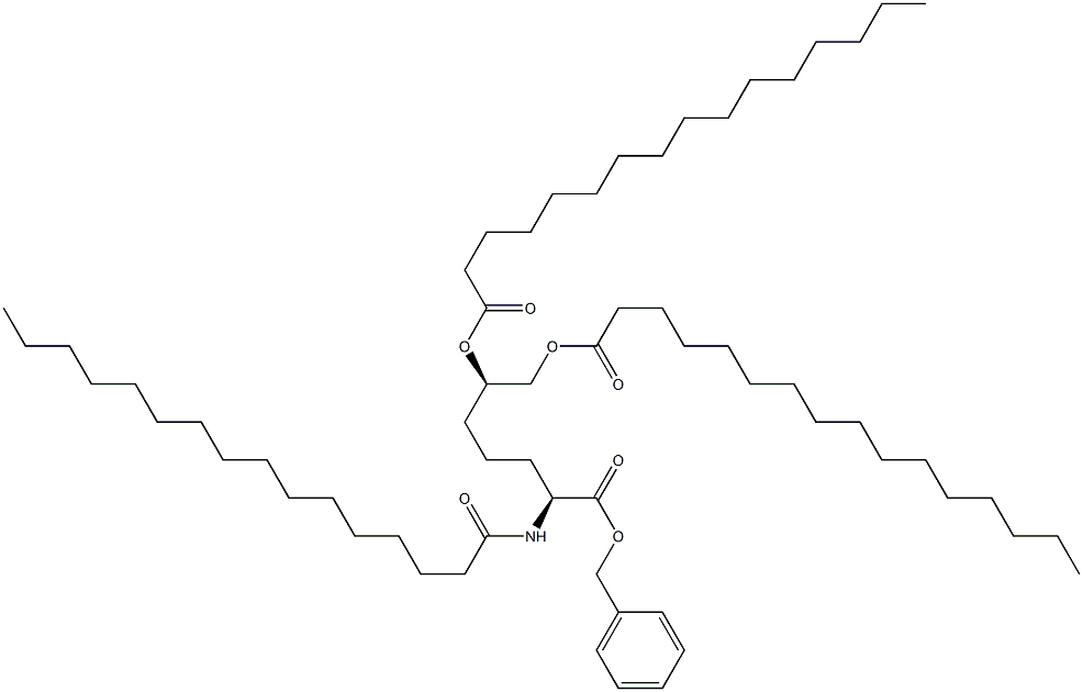 (2S,6R)-2-Palmitoylamino-6,7-di(palmitoyloxy)heptanoic acid benzyl ester Structure
