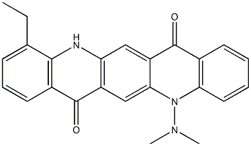 5-(Dimethylamino)-11-ethyl-5,12-dihydroquino[2,3-b]acridine-7,14-dione 구조식 이미지