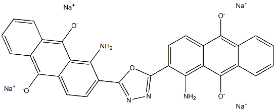 Tetrasodium 2,2'-(1,3,4-oxadiazole-2,5-diyl)bis(1-amino-9,10-anthracenediolate) 구조식 이미지